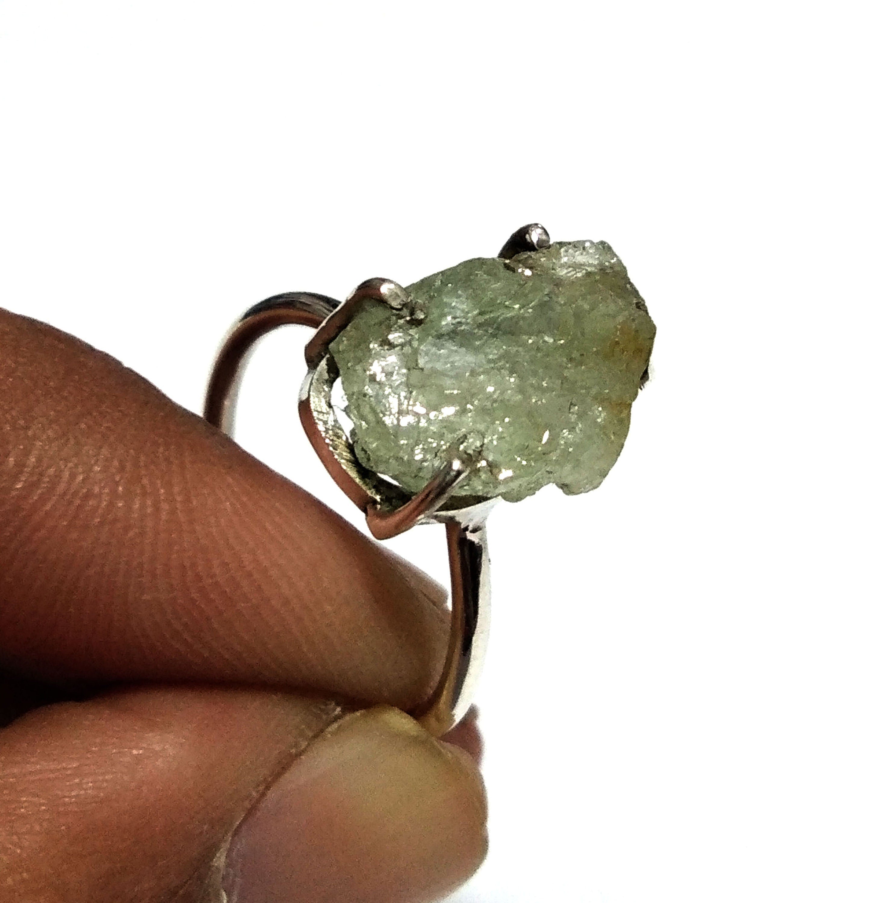 Natural Aquamarine Rough Gemstone Ring, 925 Solid Sterling Silver Ring, Raw Aquamarine Stone Size 14x10 mm Handmade Ring, Gift Birthday Ring